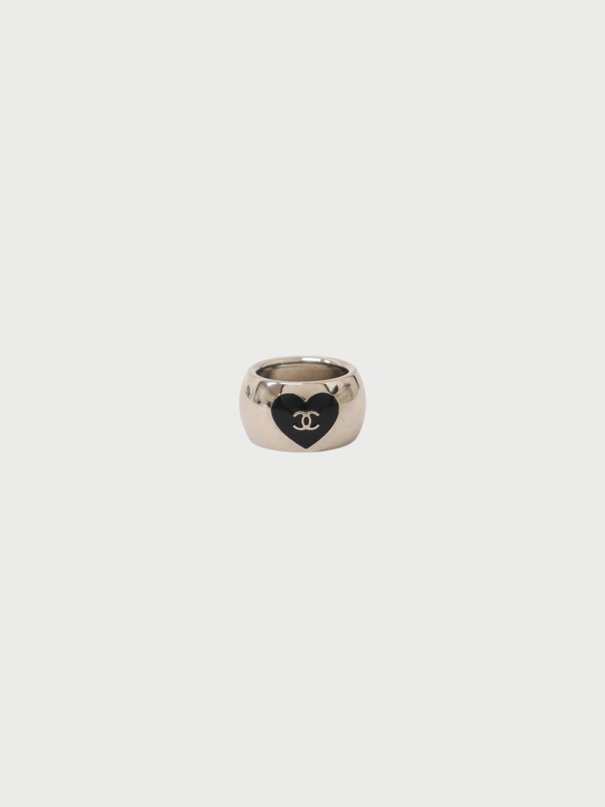 Chanel 2013 Silver Plated Metal COCO Ring