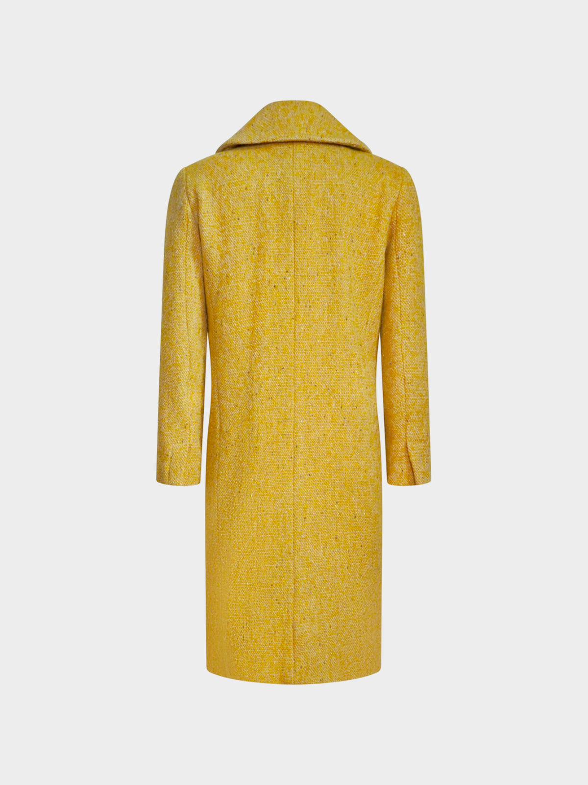 Balenciaga 2000s Yellow Mottled Wool and Mohair Tweed Coat