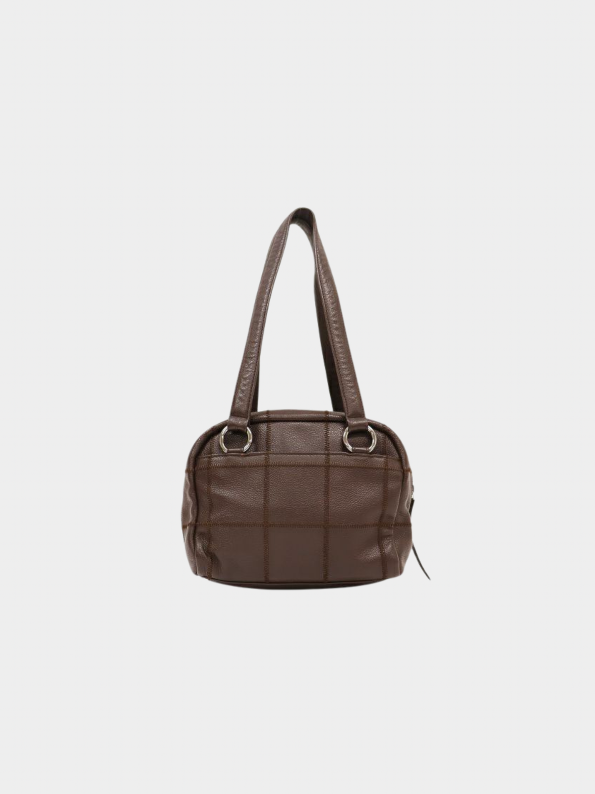 Chanel 2000s Brown Caviar Leather Chocolate Bar Handbag