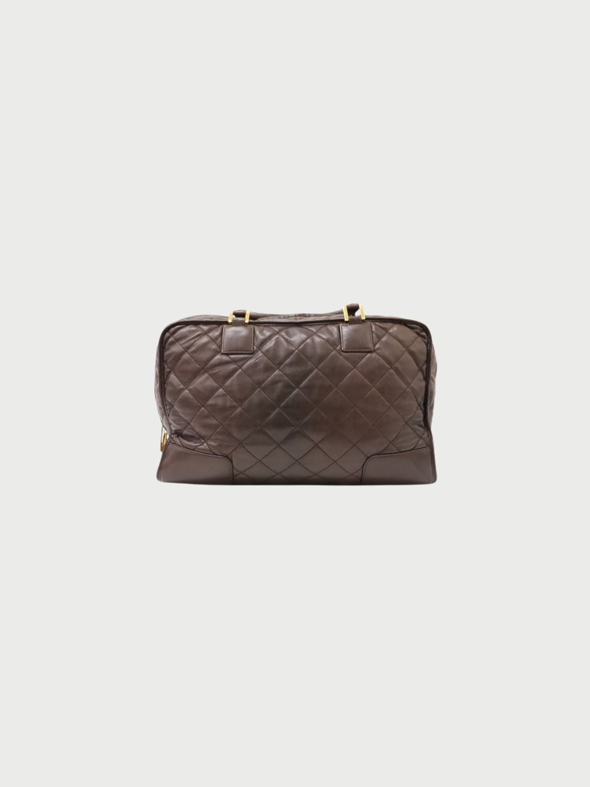 Loewe 1990s Brown Leather Anagram Boston Bag