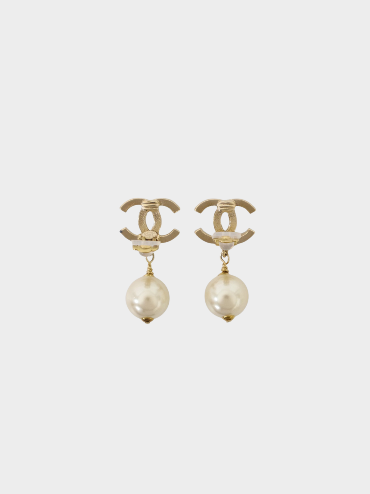 Chanel 2005 Black Gold Pearl COCO Earrings