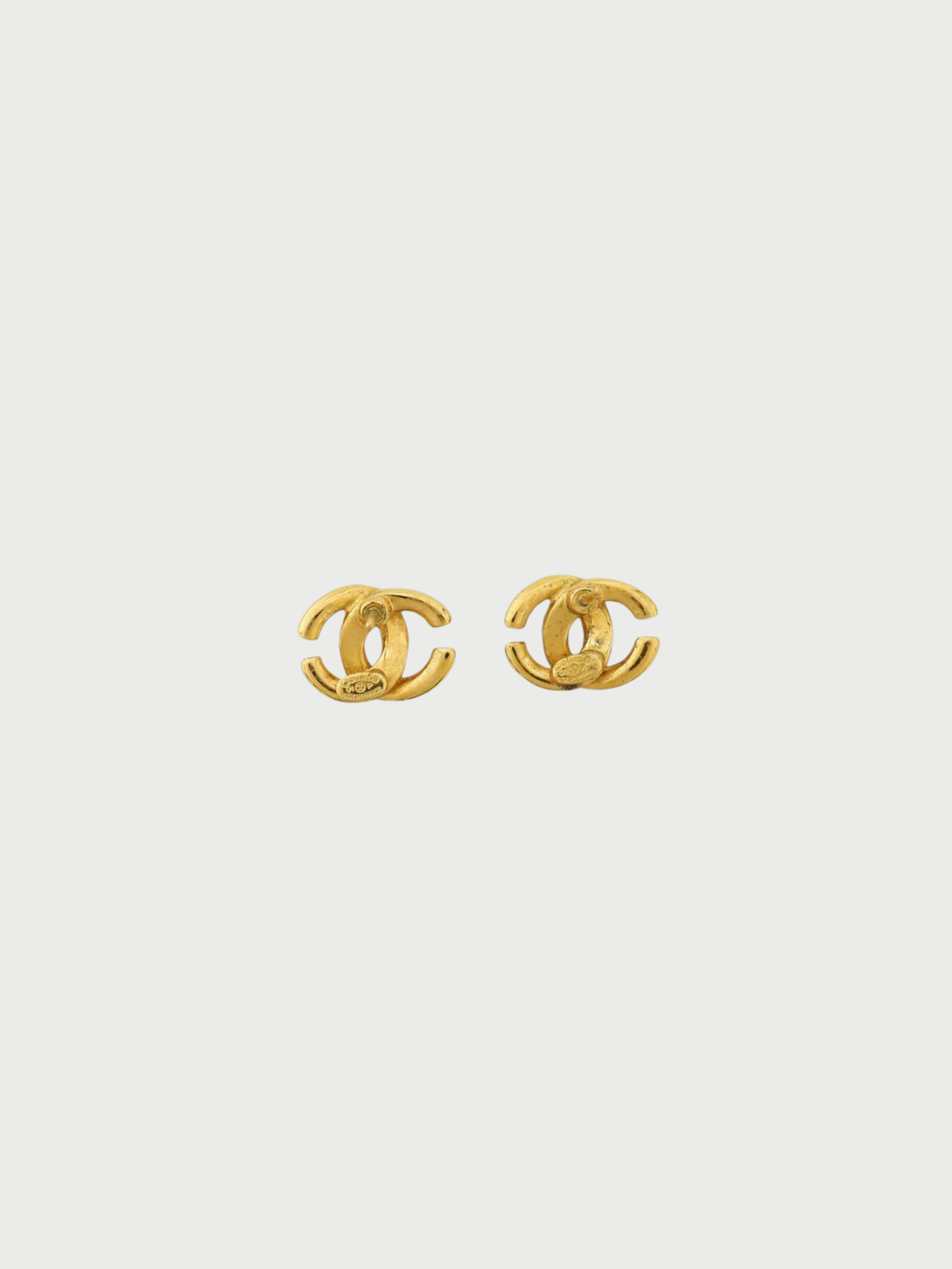 Chanel 1990s Gold Plated Metal COCO Earrings