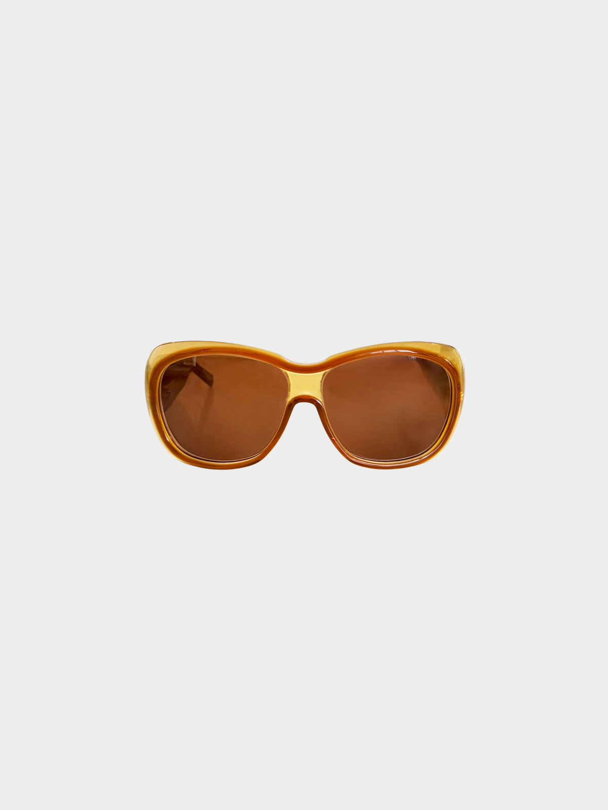 Bottega Veneta 2000s Brown Chunky Round Frame Sunglasses