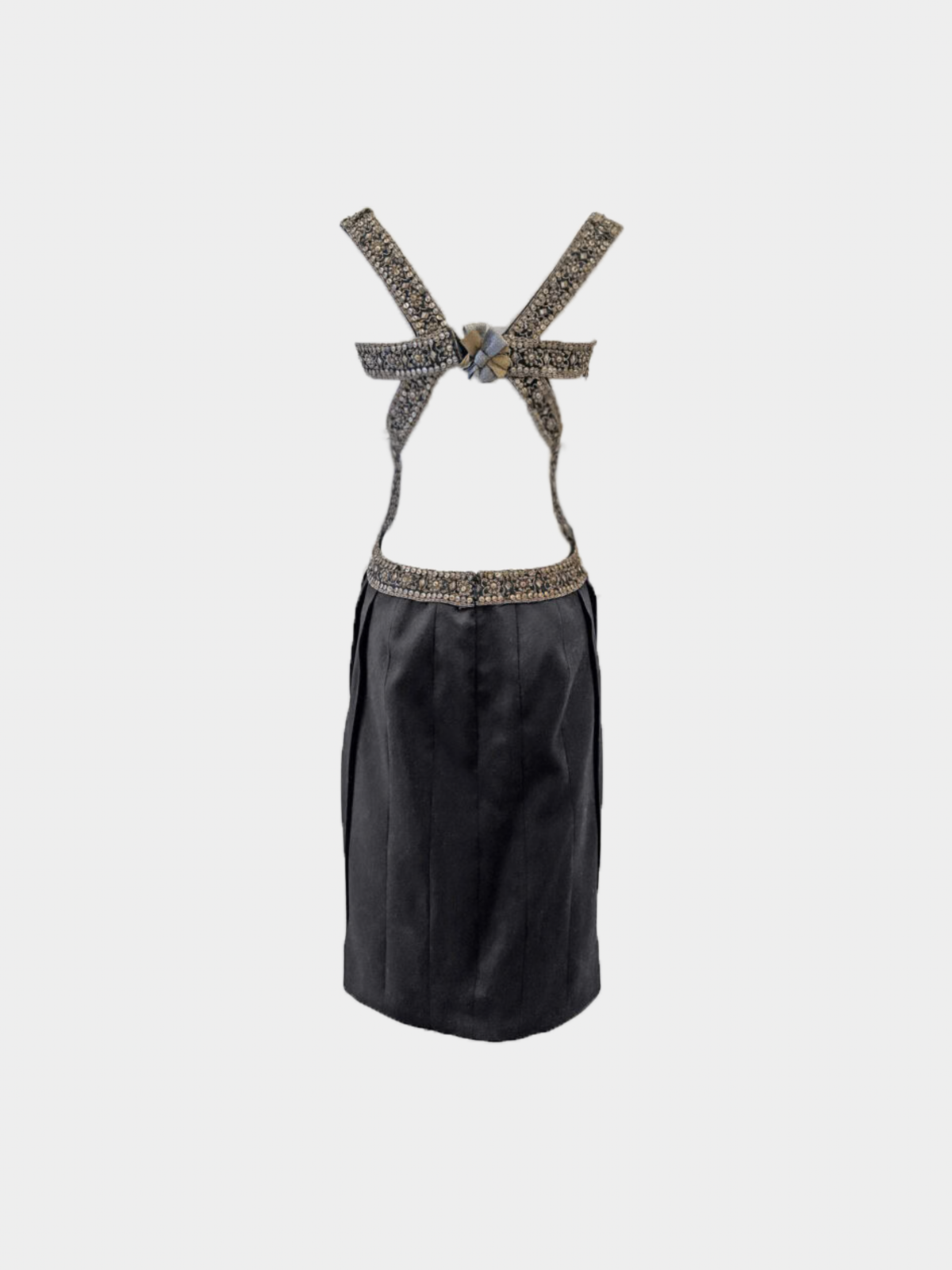 Alexander McQueen 2003 Black Beadwork Backless Dress