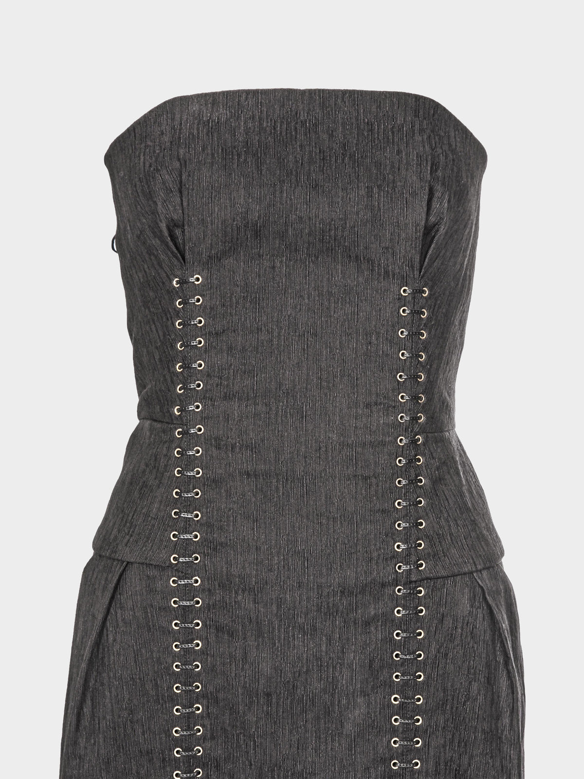 Gucci SS 2011 Black Corset-detail Peplum Dress