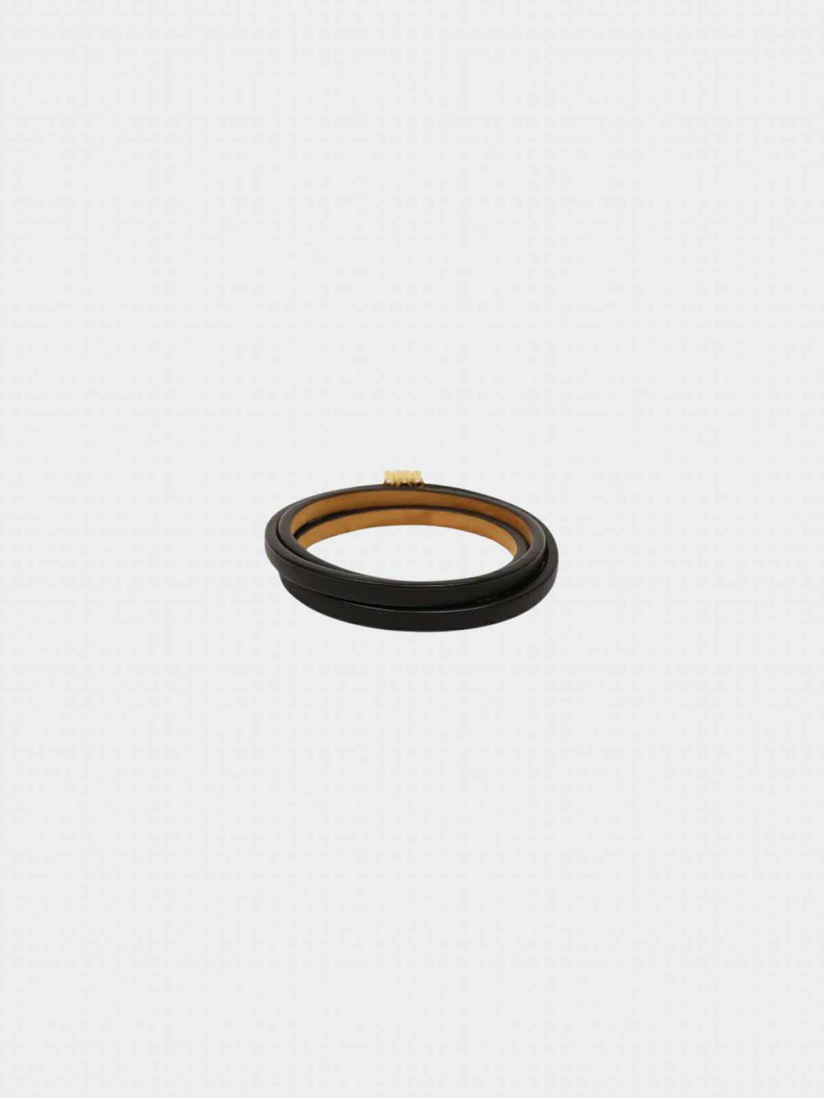 Loewe 2000s Black Leather Anagram Bracelet