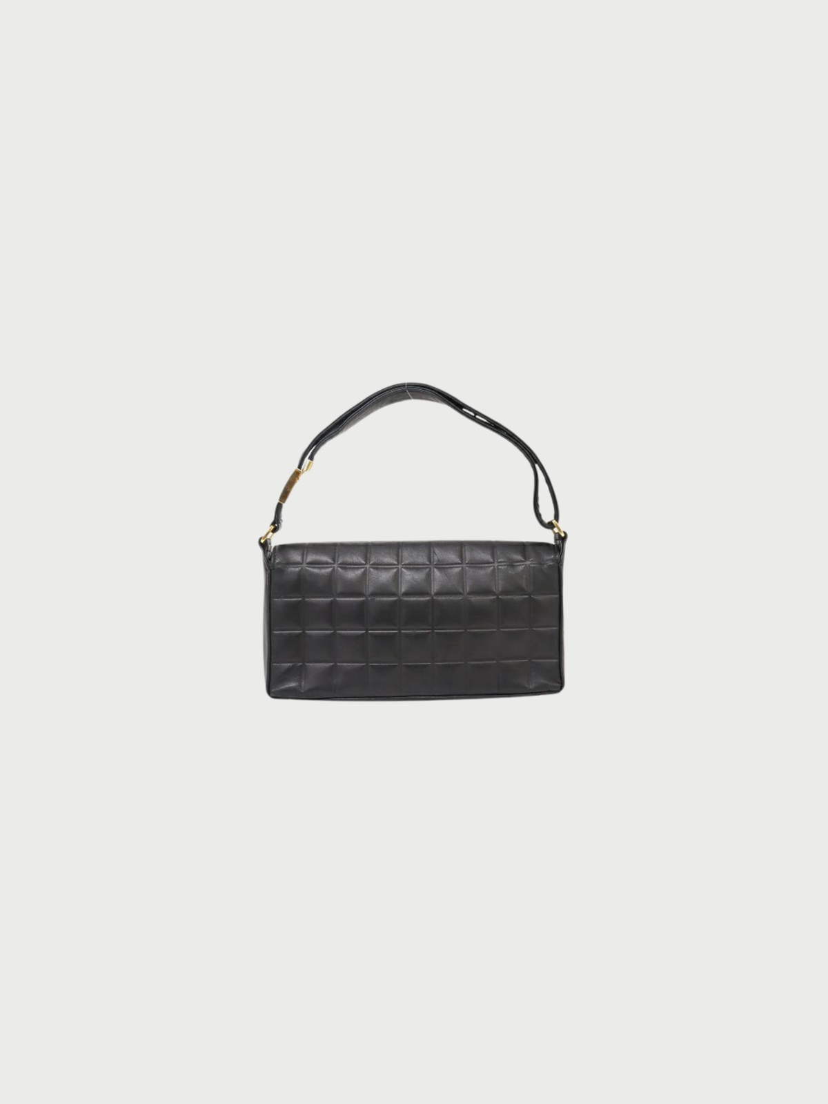 Chanel 2000 Black Leather Chocolate Bar One-Shoulder Bag