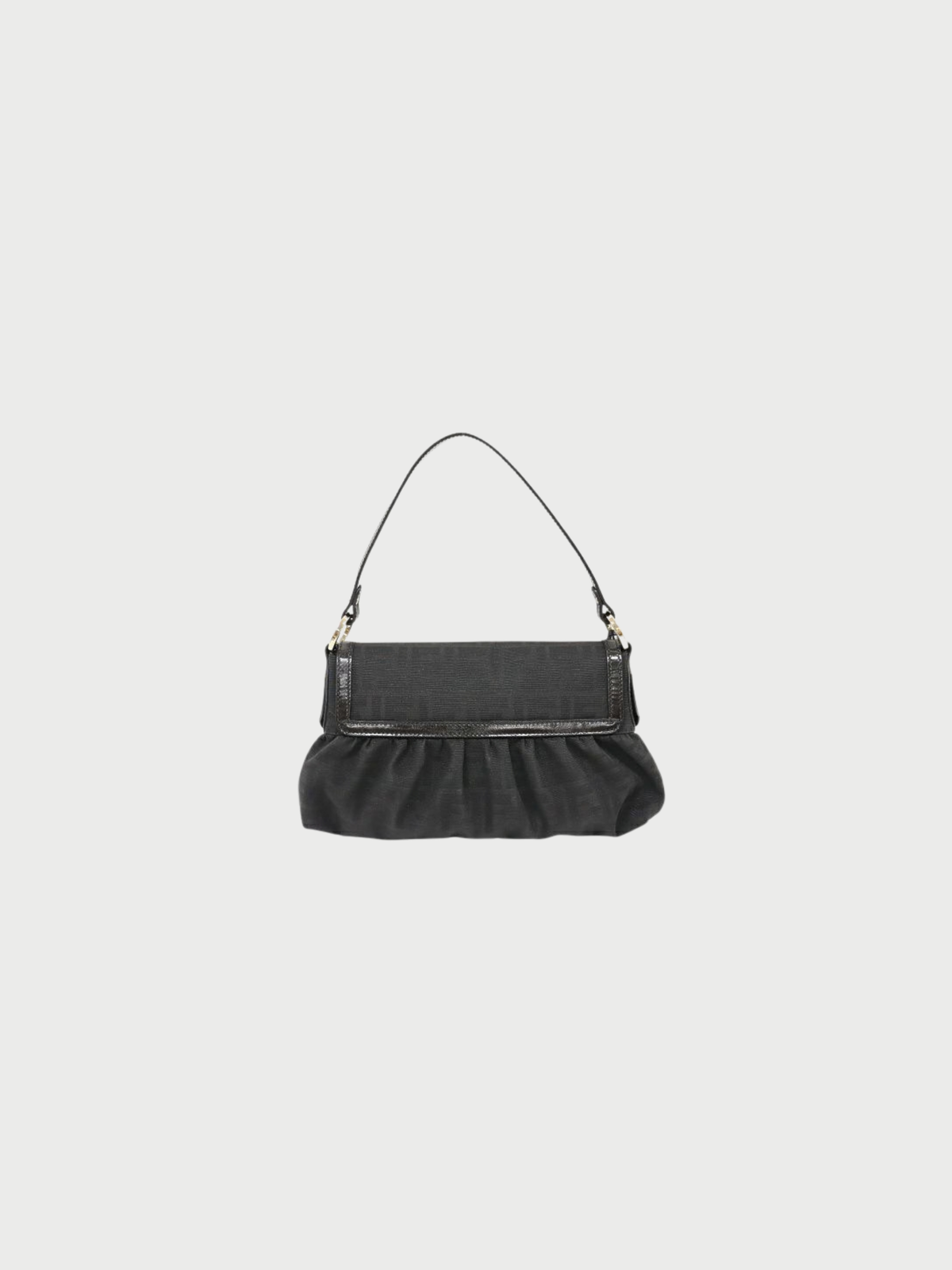 Fendi 2000s Black Zucca Canvas One-Shoulder Bag