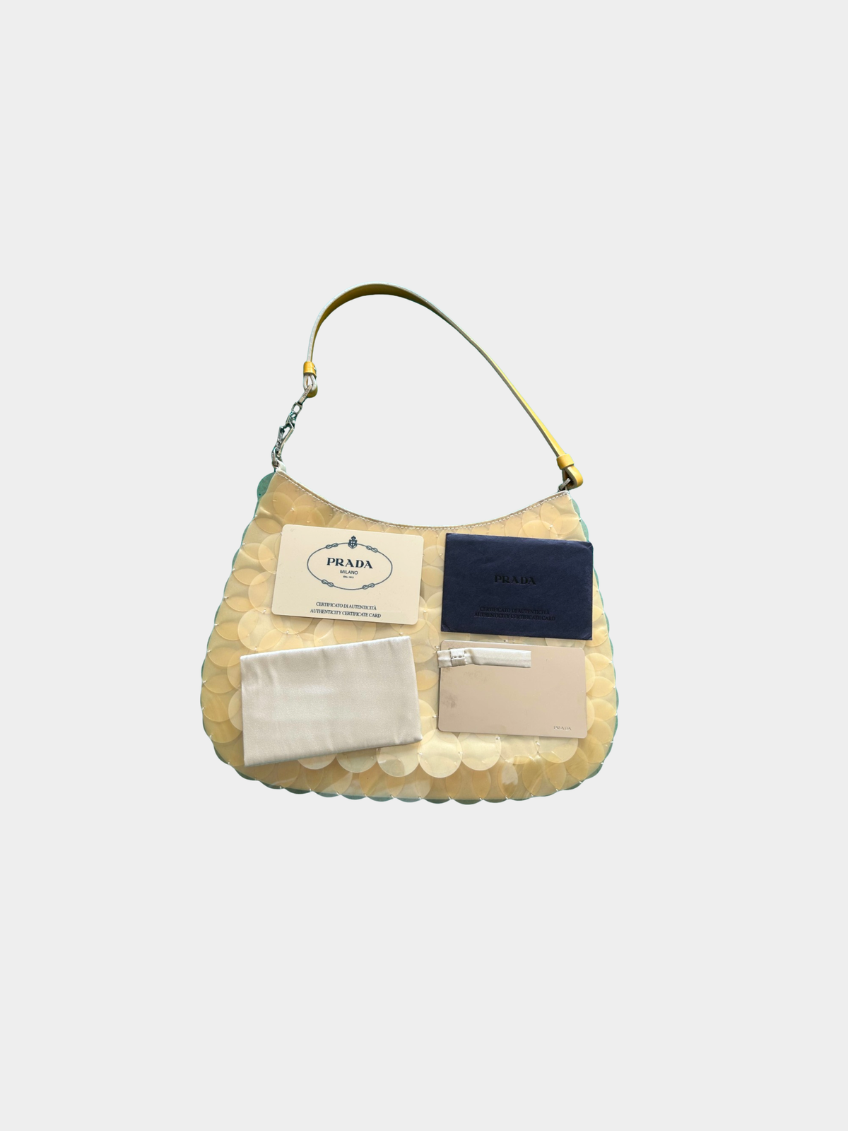 Prada 2000s Ivory Sequin Shoulder Bag