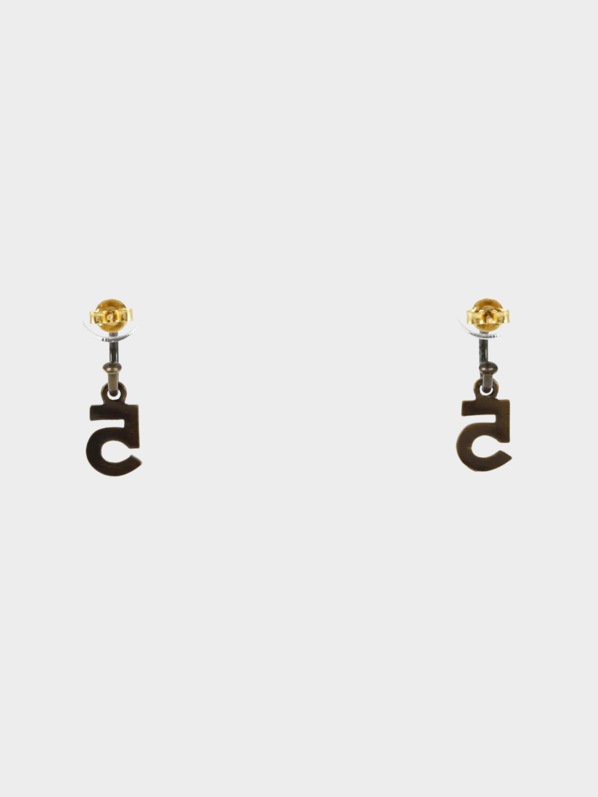 Chanel Fall 1997 Gold Plated No.5 Earrings
