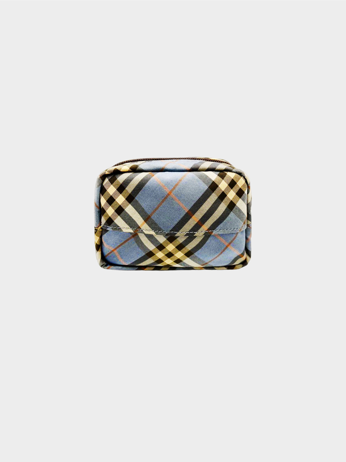Burberry Blue Label 2000s Blue and Beige Nova Check Pouch Bag