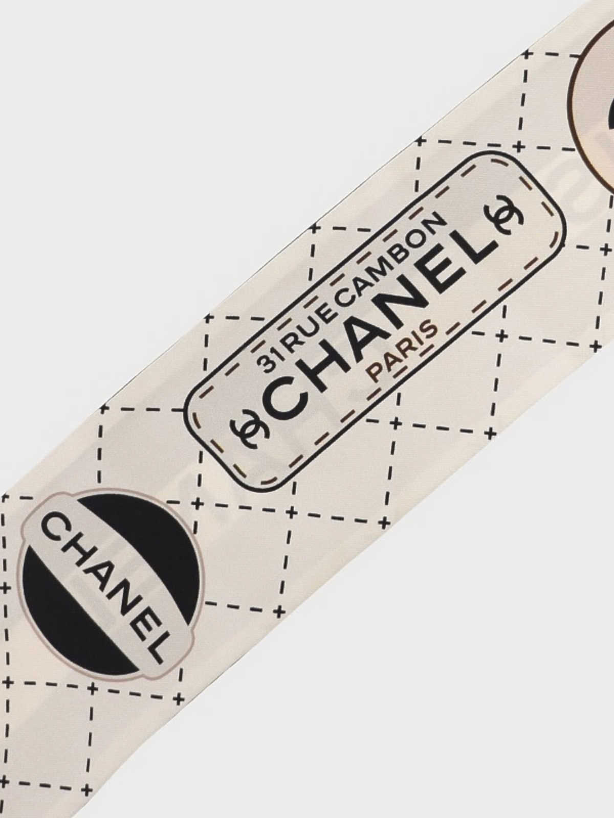 Chanel 2000s Multicolor Silk Logo Scarf