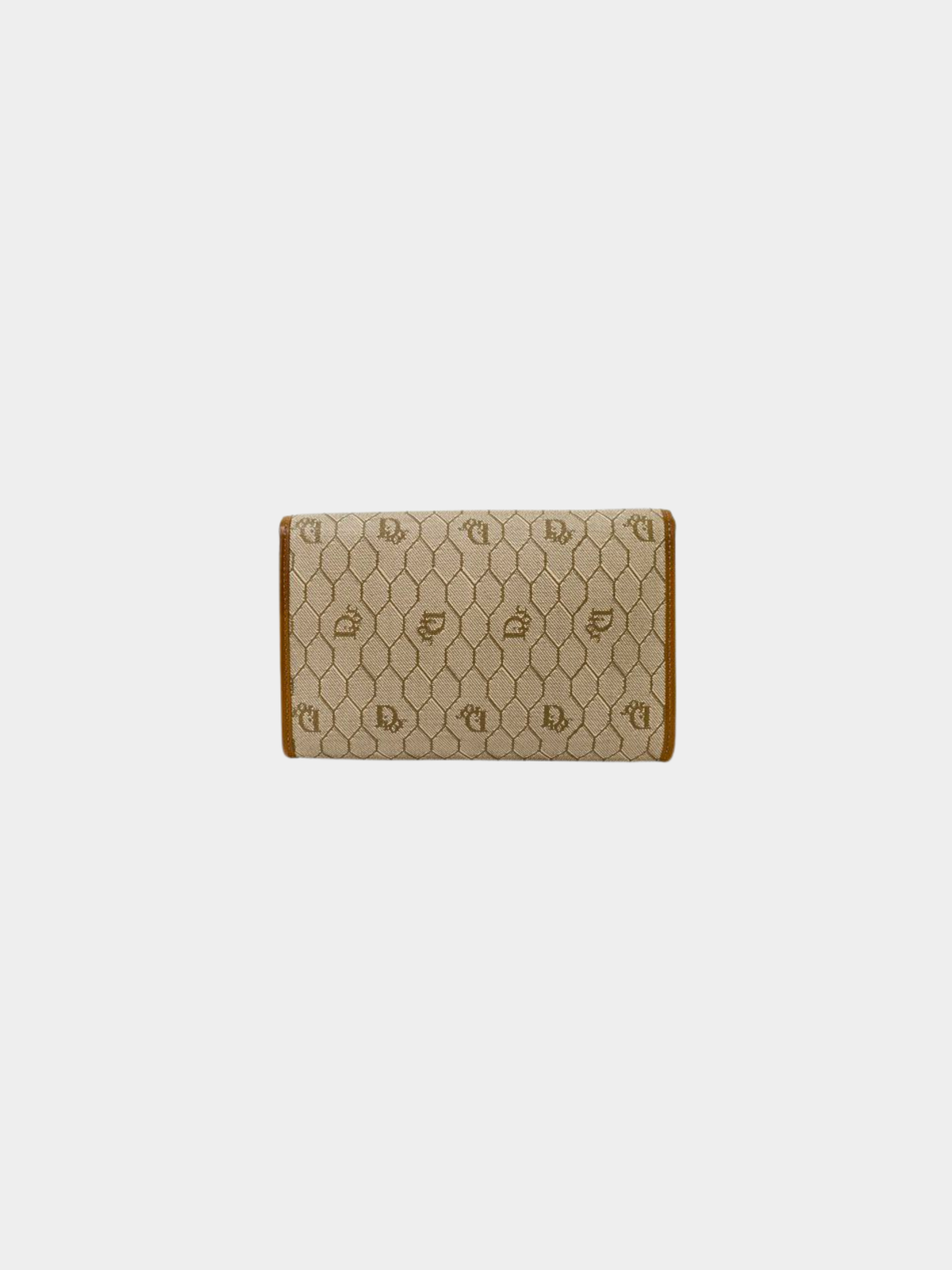 Christian Dior 2000s Beige Honeycomb PVC Chain Shoulder Bag