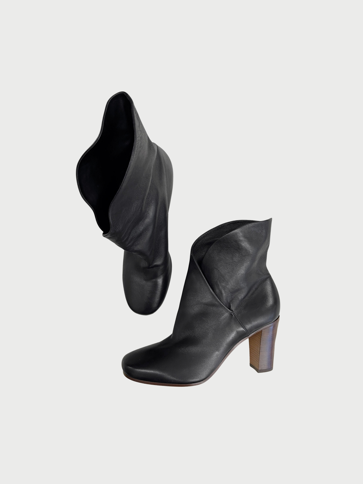 Celine 2010s Black Leather Ankle Booties