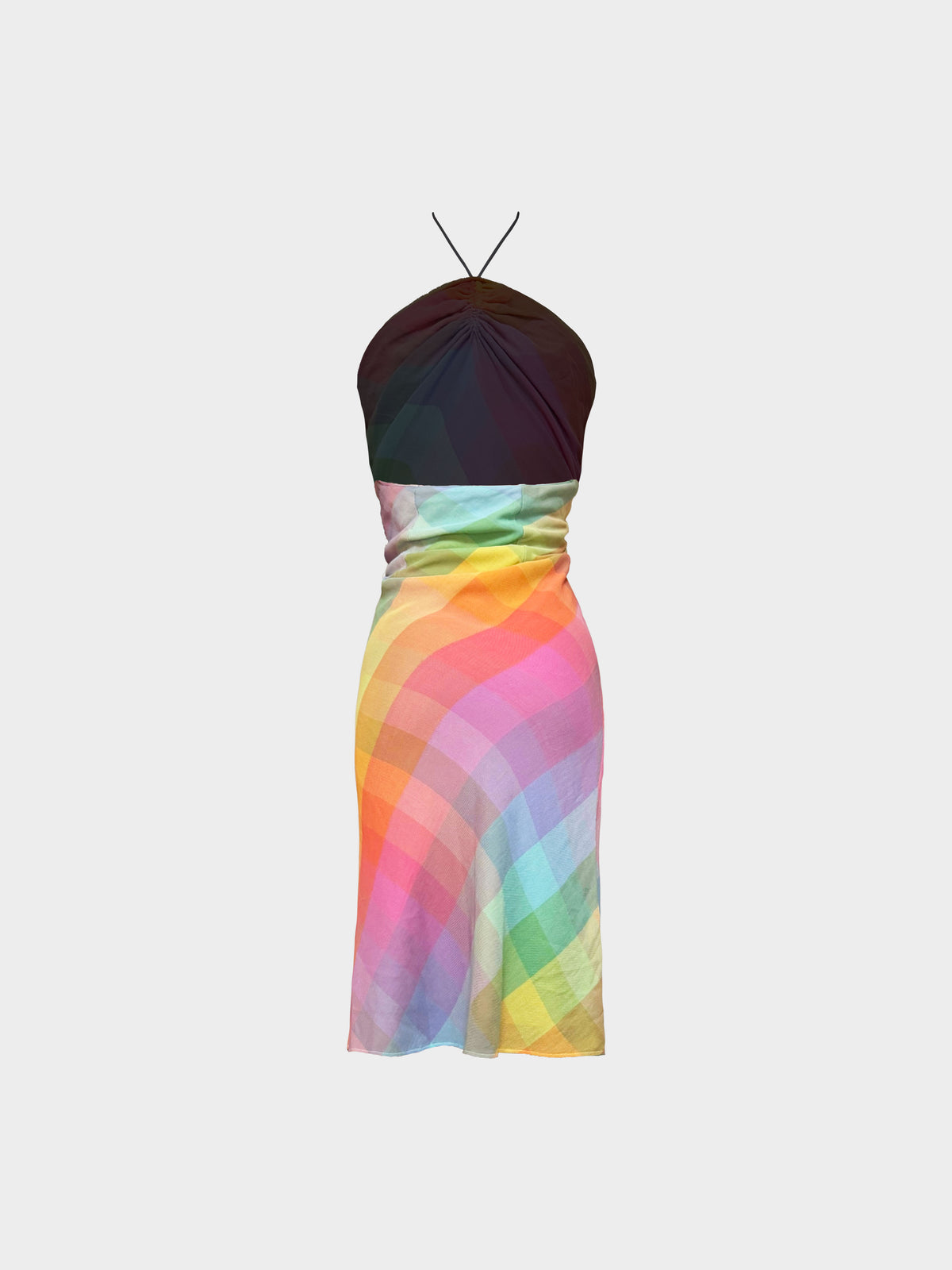 Chloé by Stella McCartney SS 2001 Gradient Rainbow Halter Dress