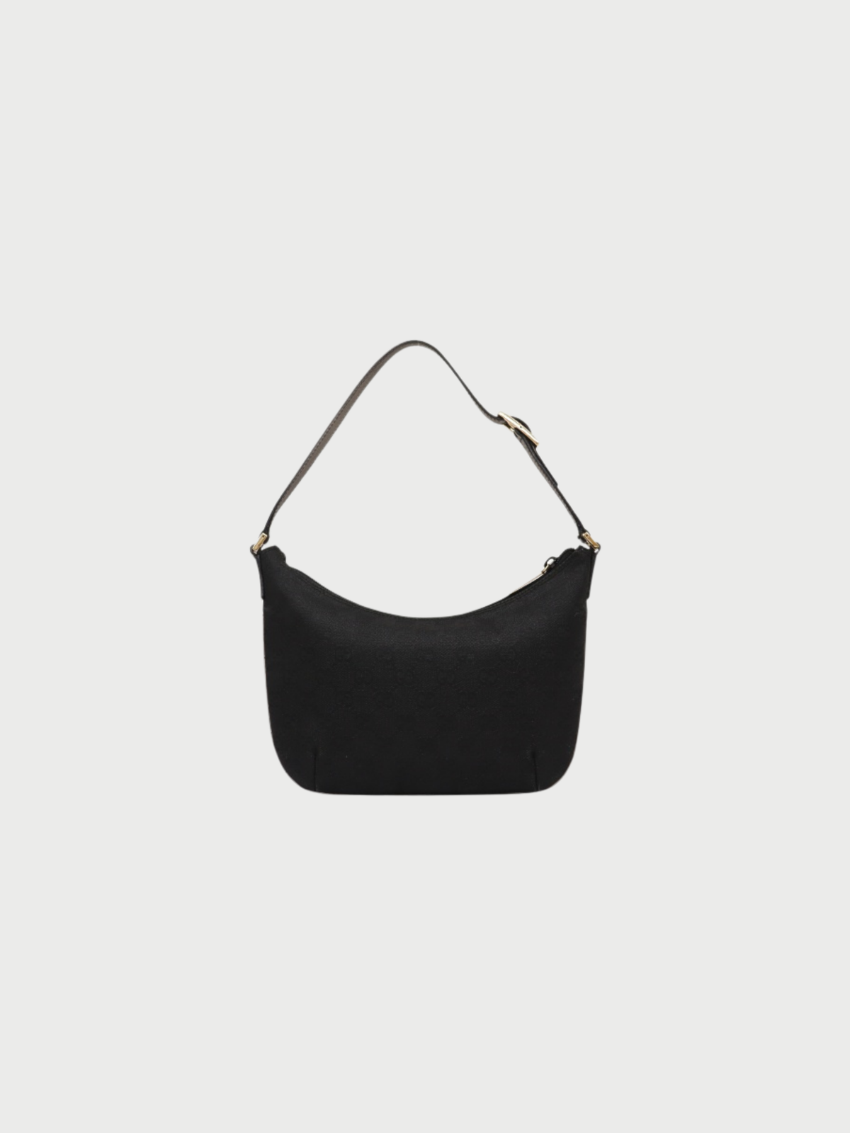 Gucci 2001 Black GG Canvas Leather One-Shoulder Bag