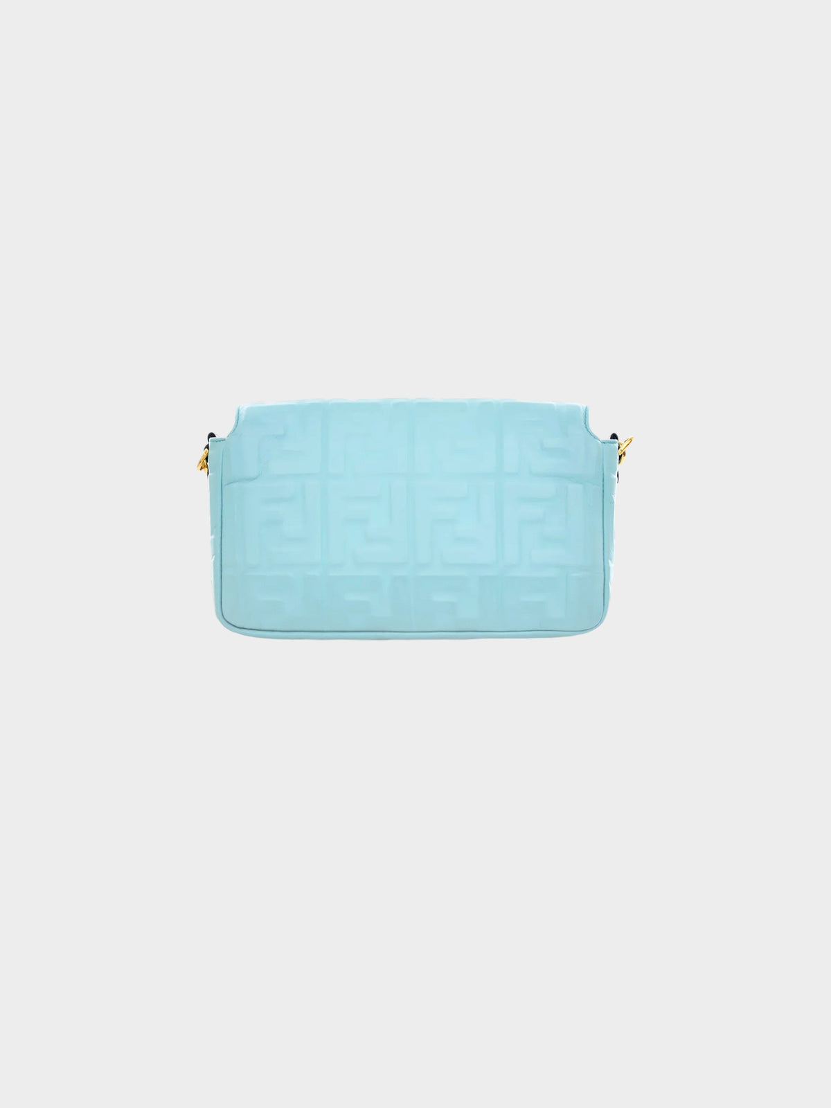 Fendi 2023 Blue FF Embossed Leather Baguette