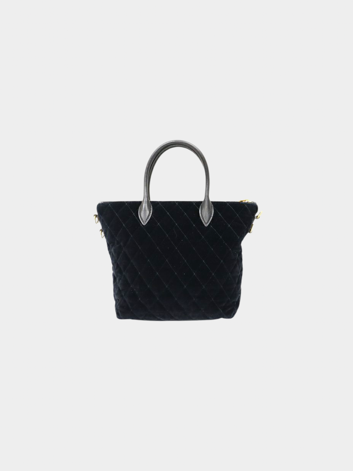 Prada 2000s Black Quilted Velour 2-Way Bag