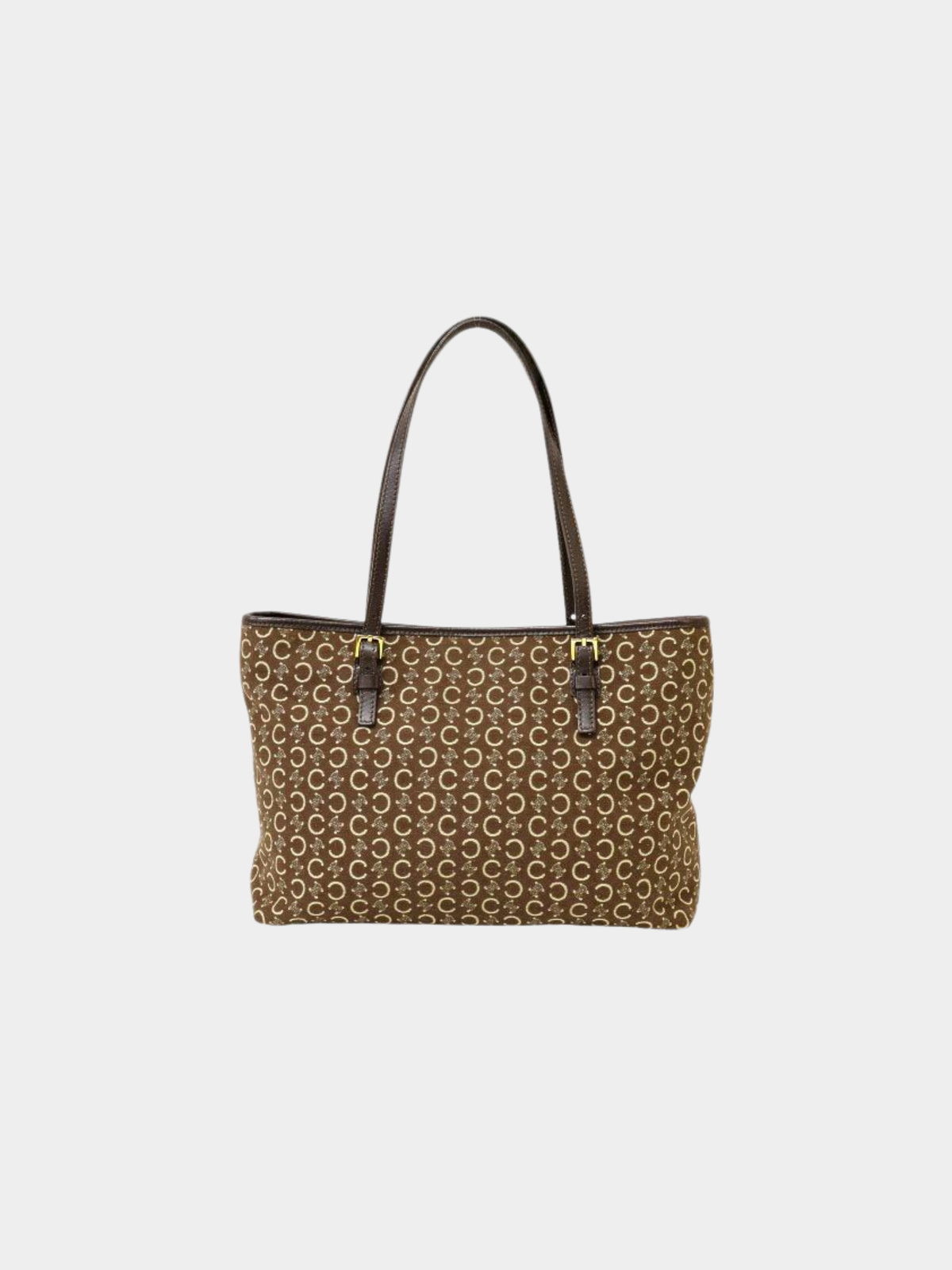 Celine 2000s Brown C Macadam Canvas Handbag