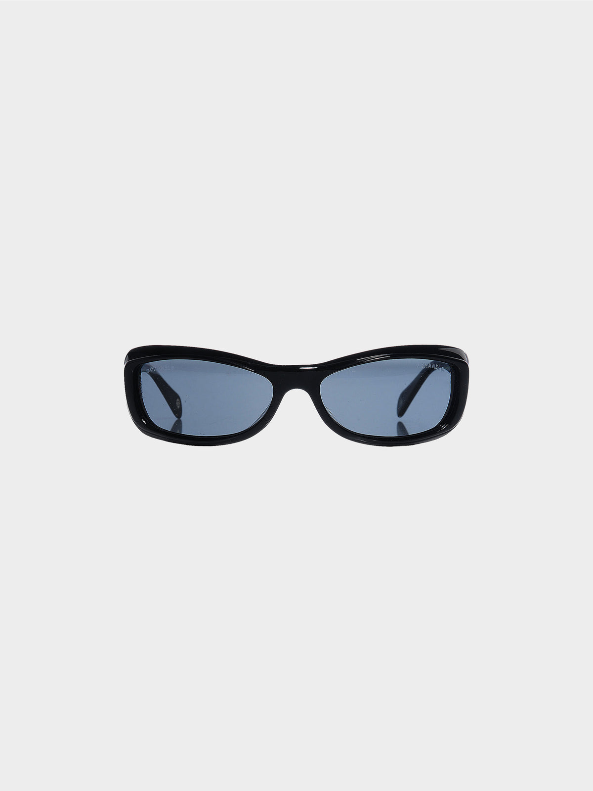 Chanel 2005 Black Narrow Crystal Embellished Sunglasses