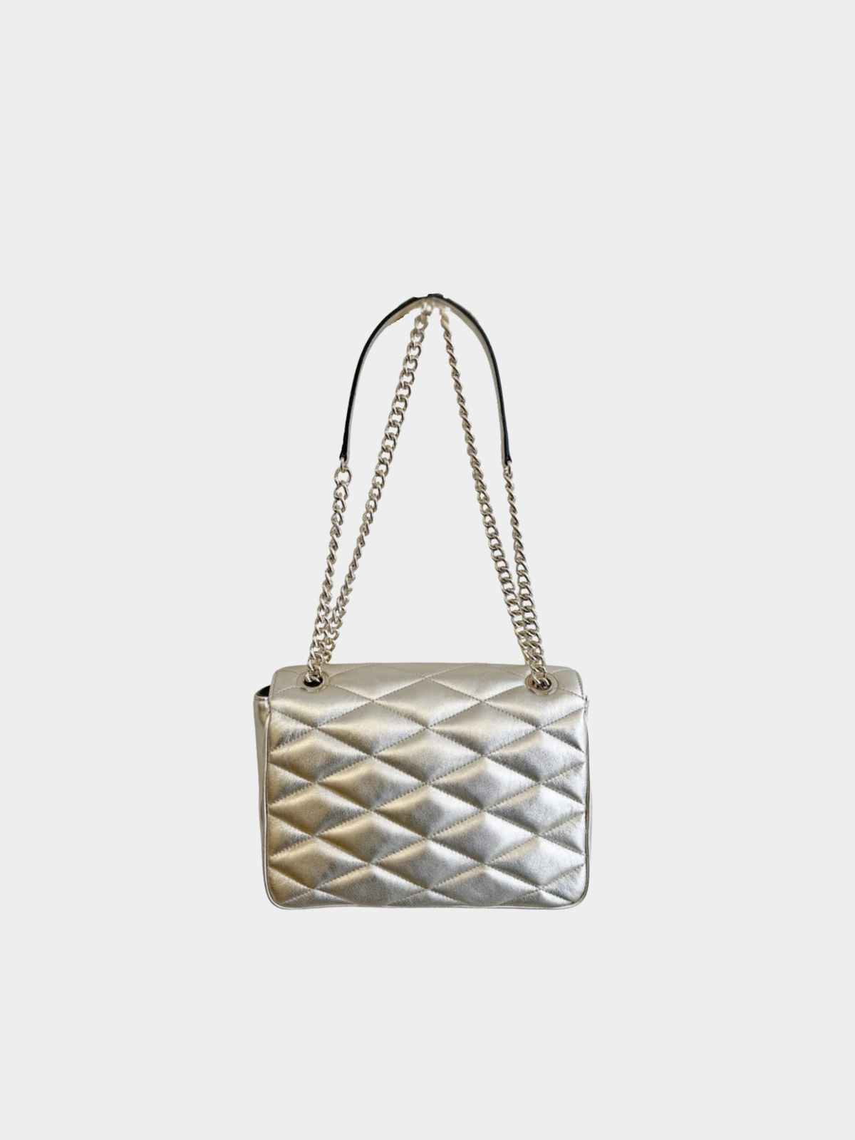 Jimmy Choo 2010s Light Gold Quilted Leather Flap Bag
