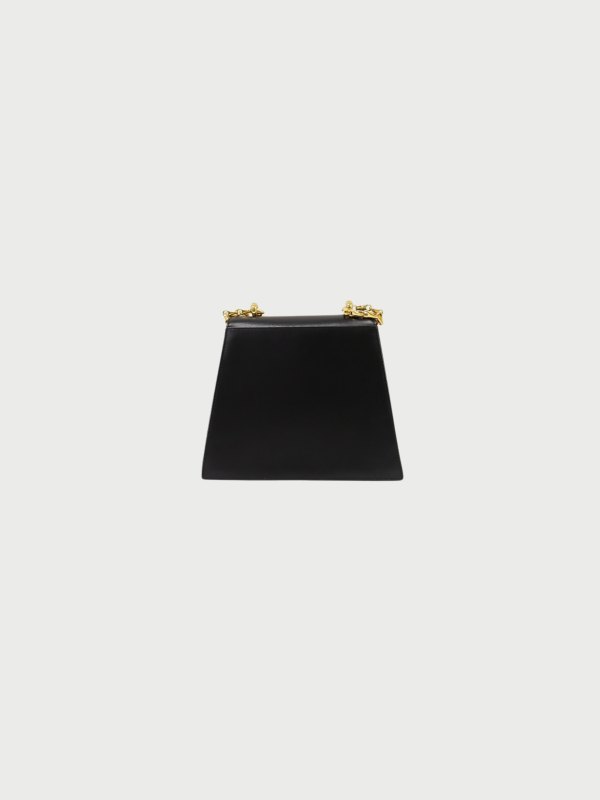 Celine 2010s Black Leather Chain Shoulder Bag