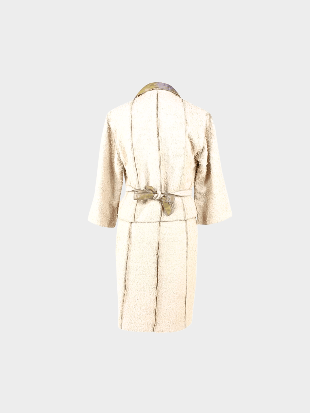 Chanel 1999 Beige Fringed Blazer and Skirt Set