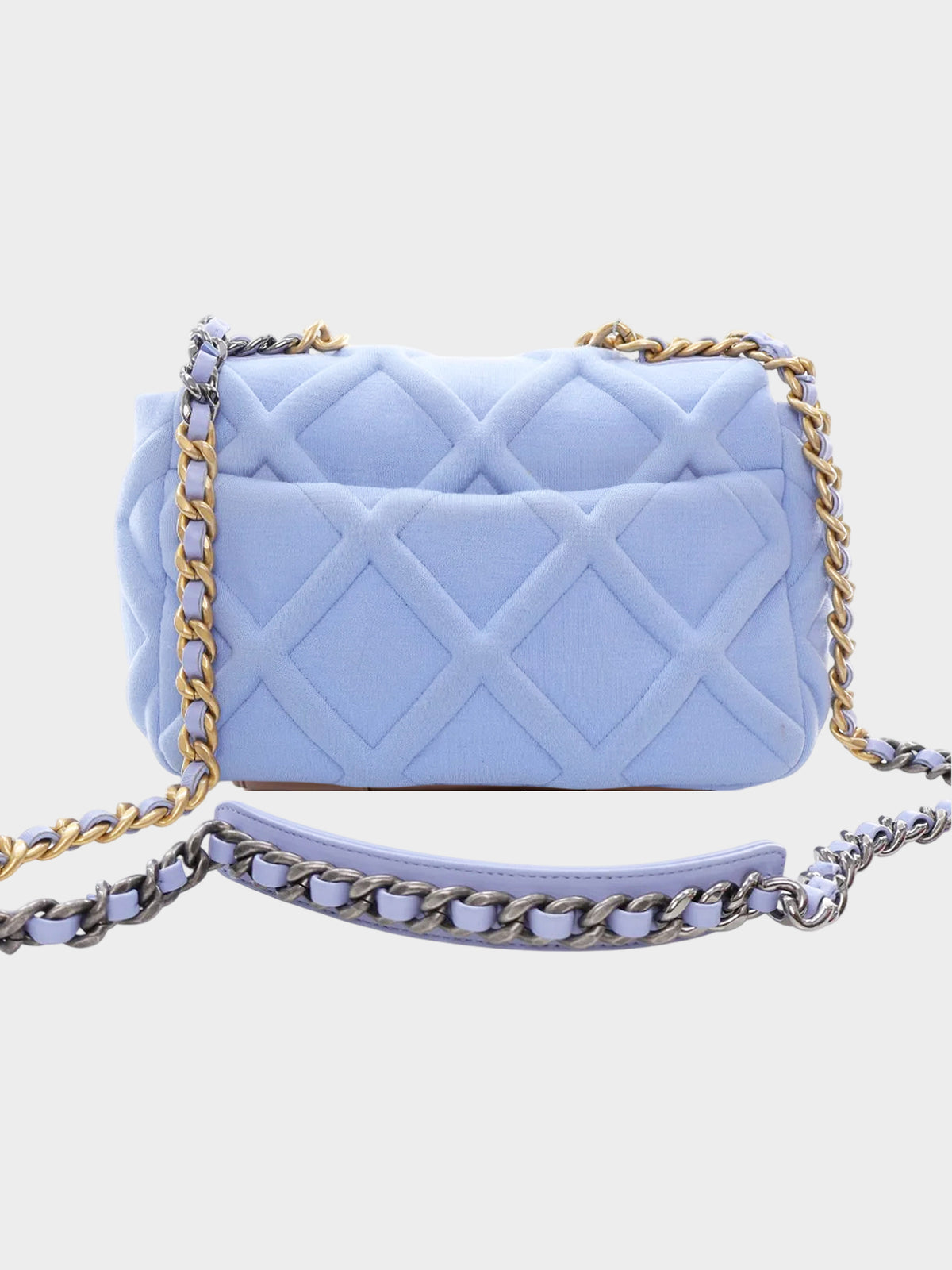 Chanel 2020 Blue Jersey Quilted Medium  19' Flap Bag