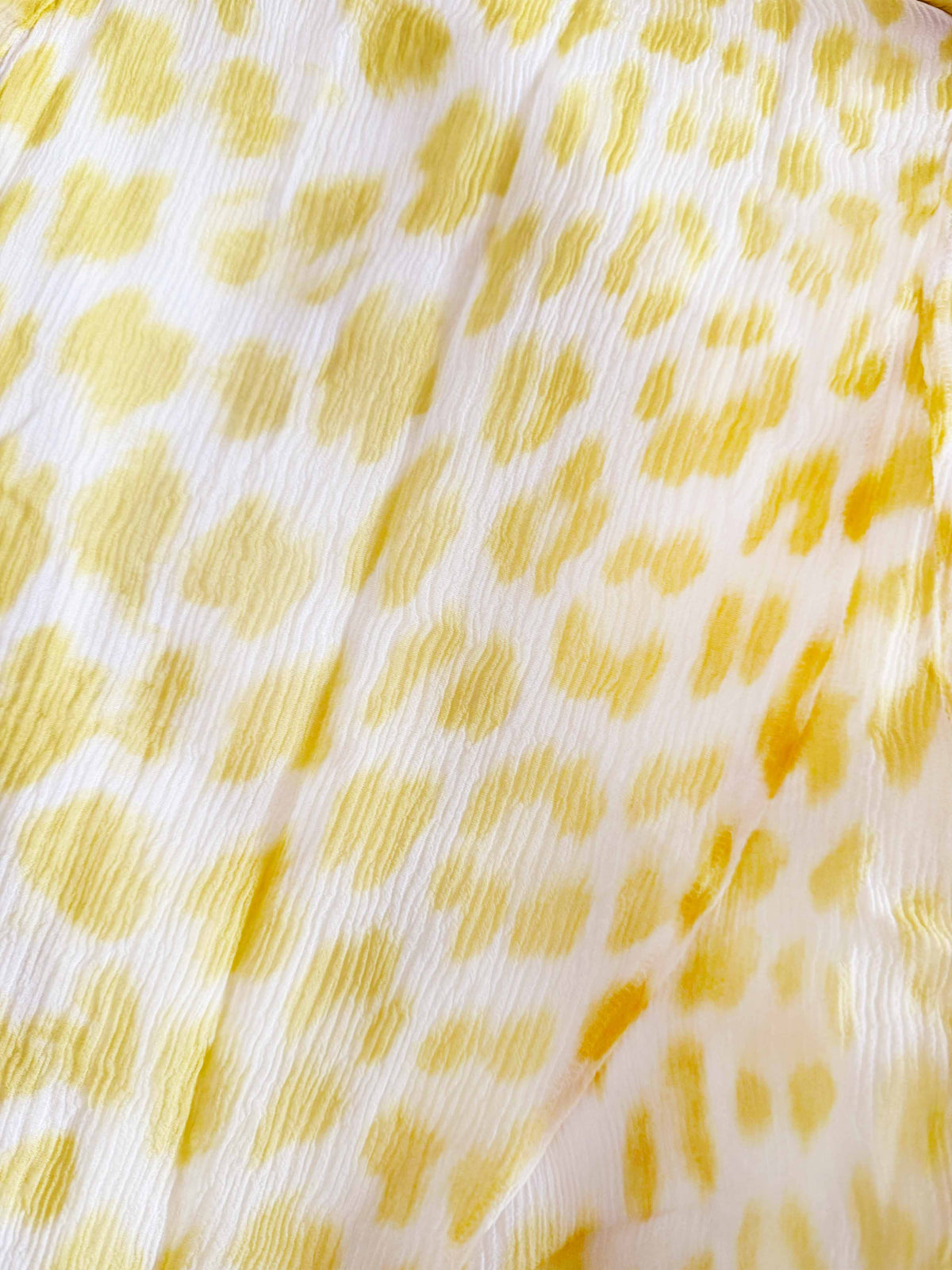 Blumarine Blugirl 2000s Yellow Leopard Print Silk Skirt