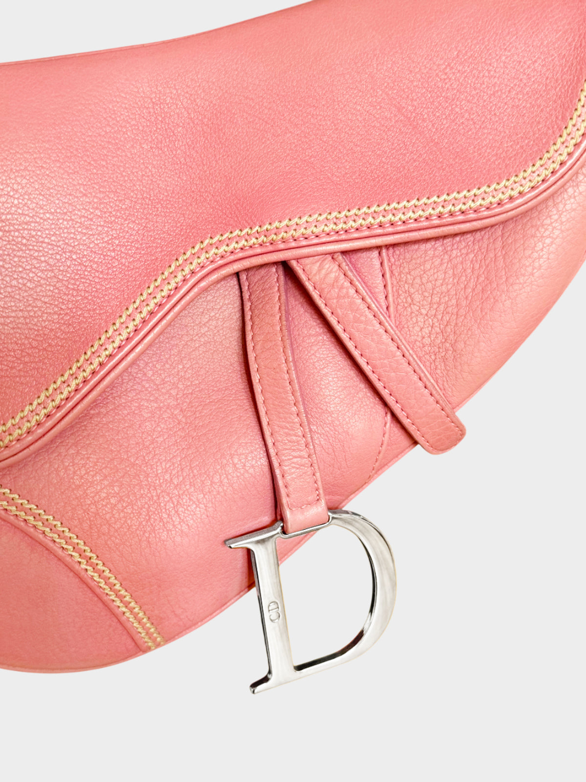 Christian Dior 2005 Pink Calfskin Leather Saddle Bag