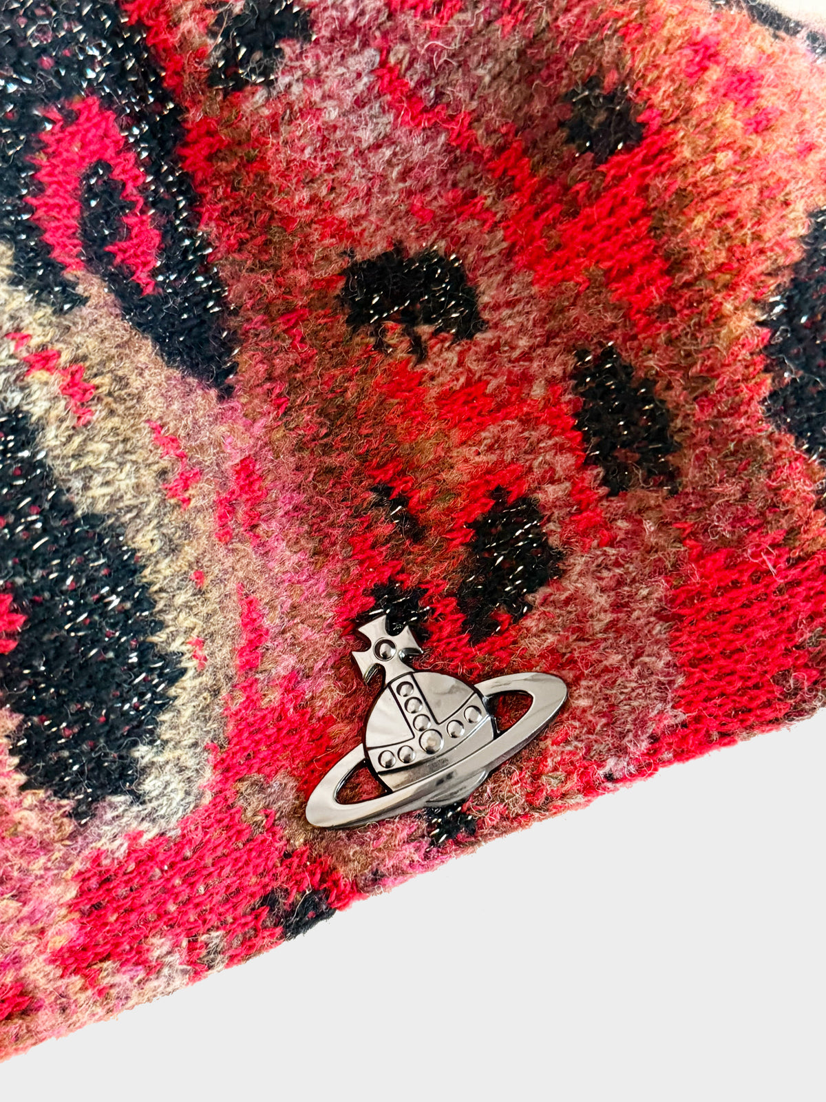 Vivienne Westwood 2000s Red Leopard Print Beret