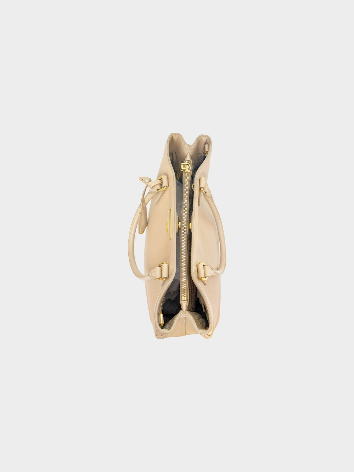 Prada 2010s Beige Saffiano Lux Leather Galleria Tote Bag
