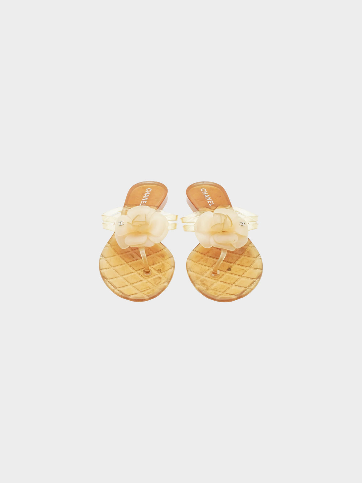 Chanel by Karl Lagerfeld Resort 2010 Beige Camelia PVC Sandals