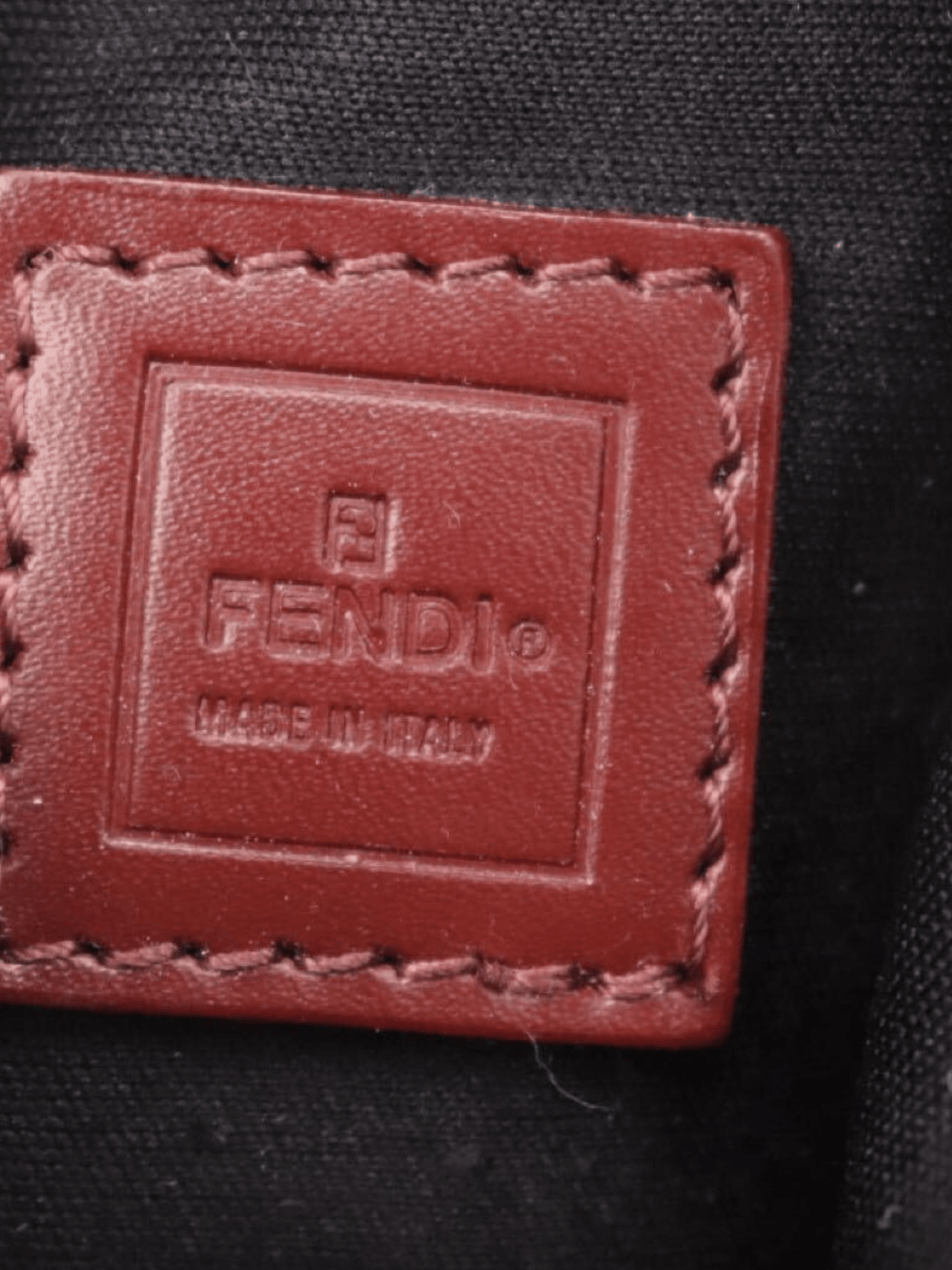 Fendi 2000s Cherry Red Zucchino Barrel Pochette Bag