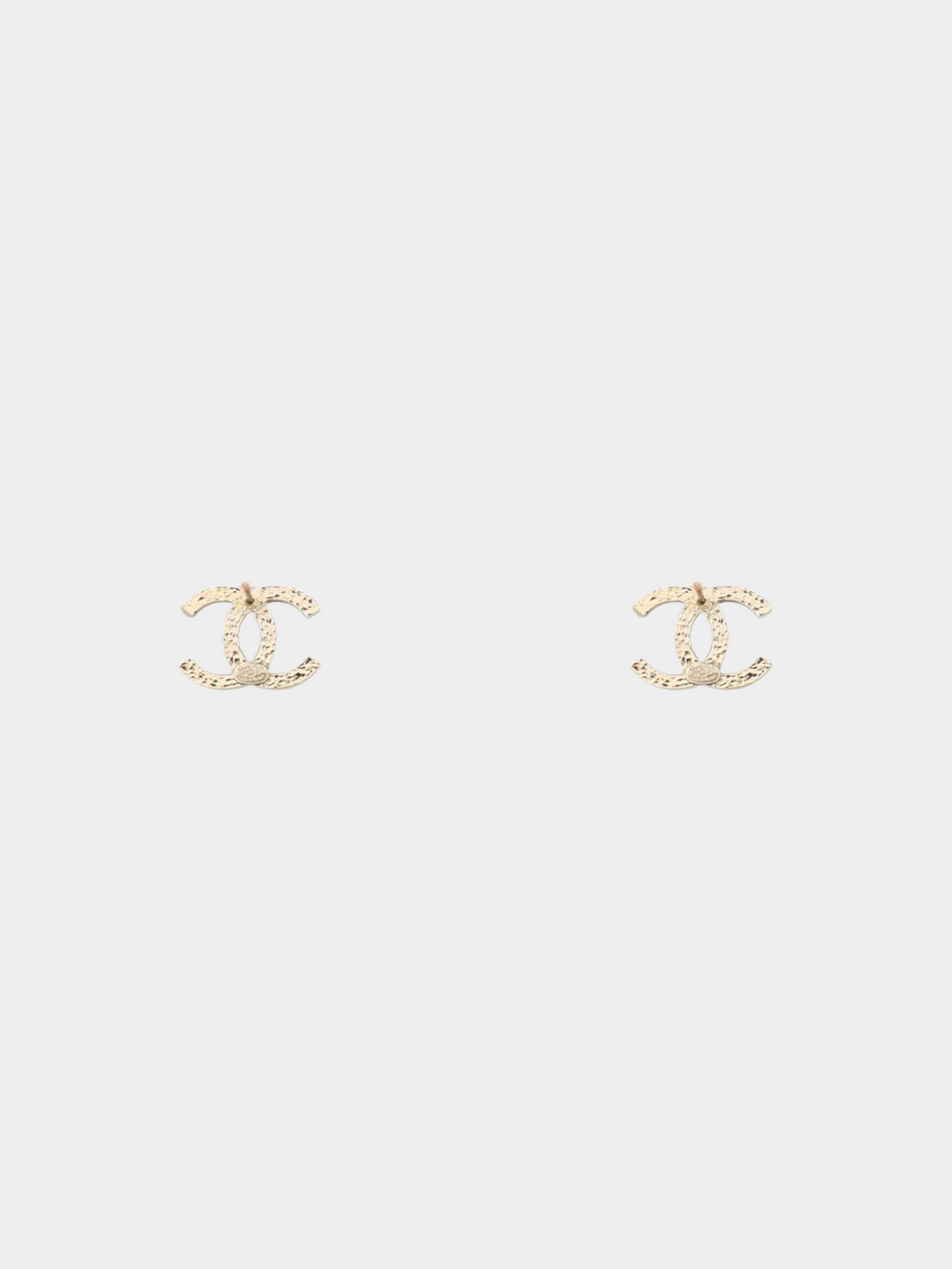 Chanel 2002 Silver Coco Rhinestone Stud Earrings