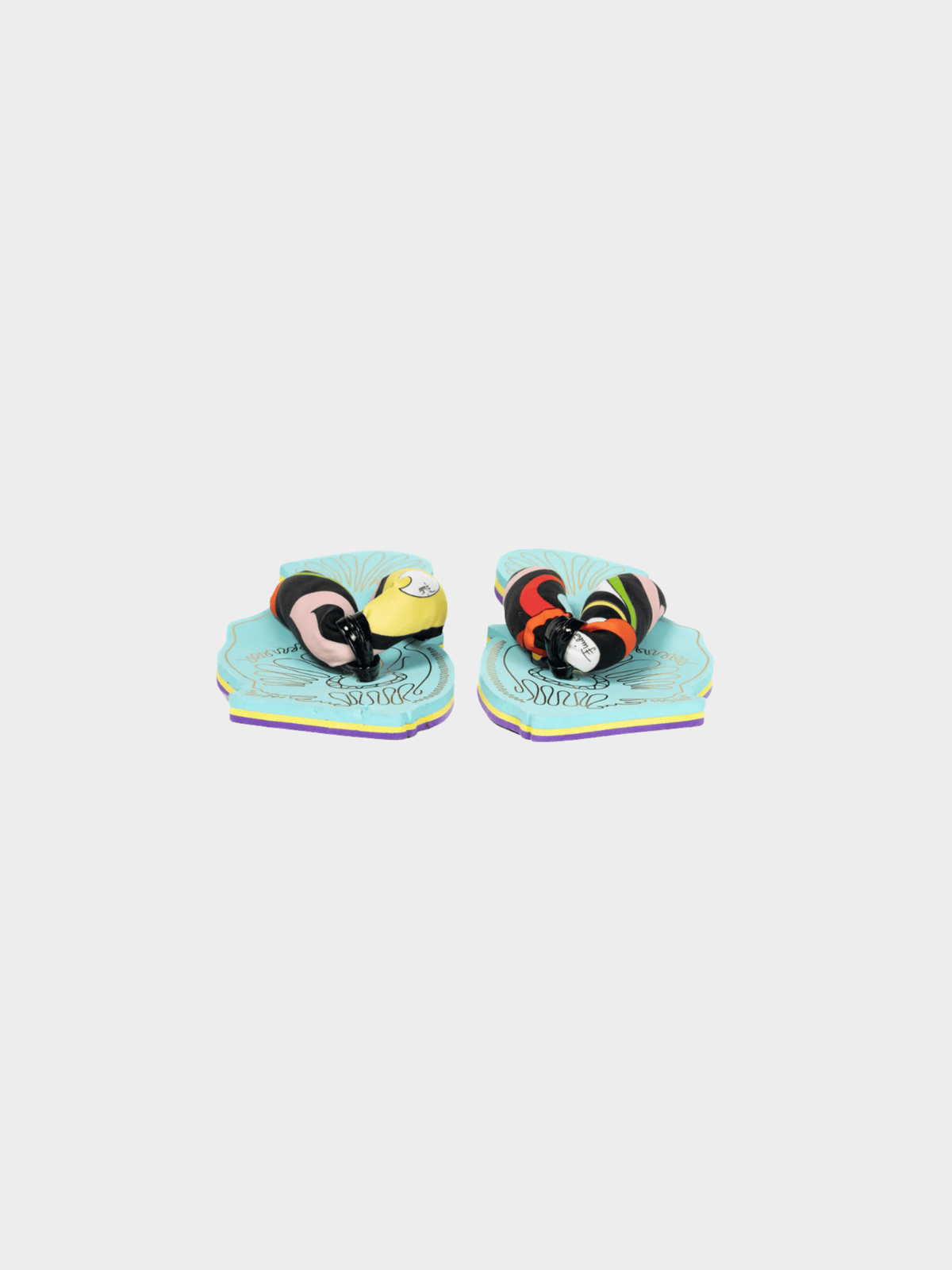 Emilio Pucci SS 2023 Nero & Rosso Marmo-Print Scuba Thong Sandals