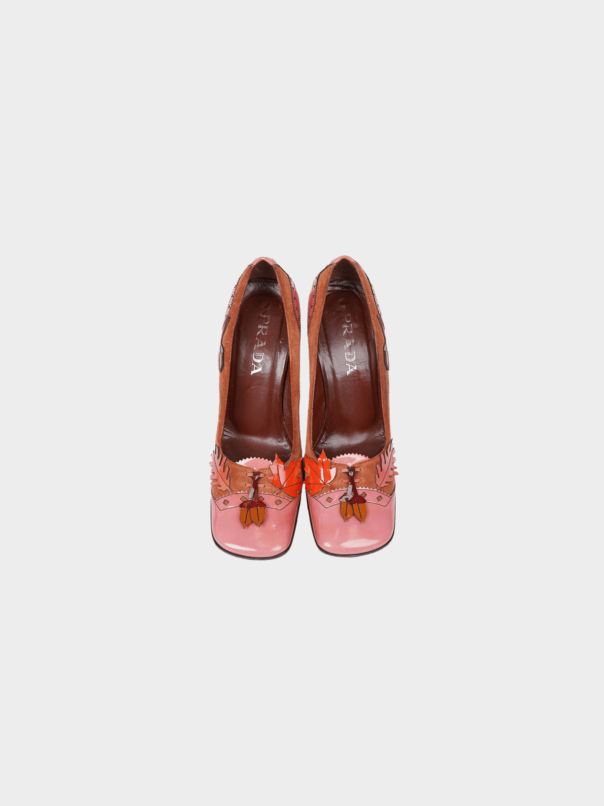 Prada FW 1999 Pink Floral Loafer Heels