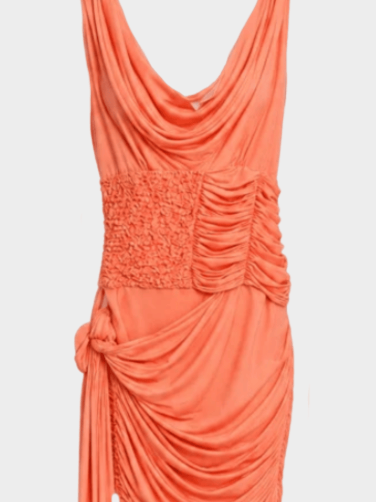 Blumarine 2000s Salmon Ruched Jersey Dress