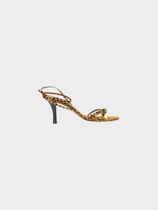 Louis Vuitton 2000s Brown Damier Checkered Sandal Heels