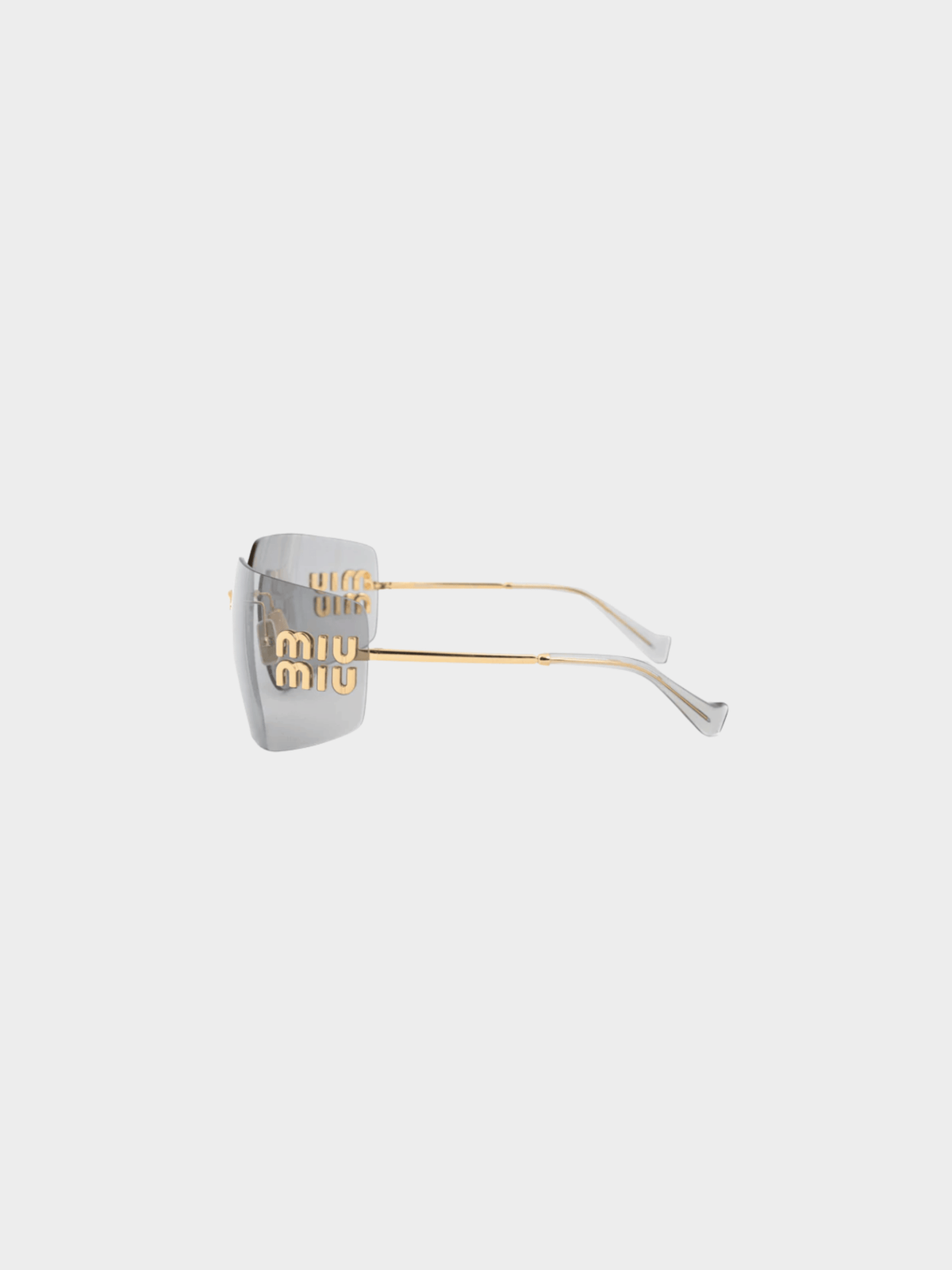 Miu Miu 2020s Aube Light Grey & Gold-Tone Sunglasses