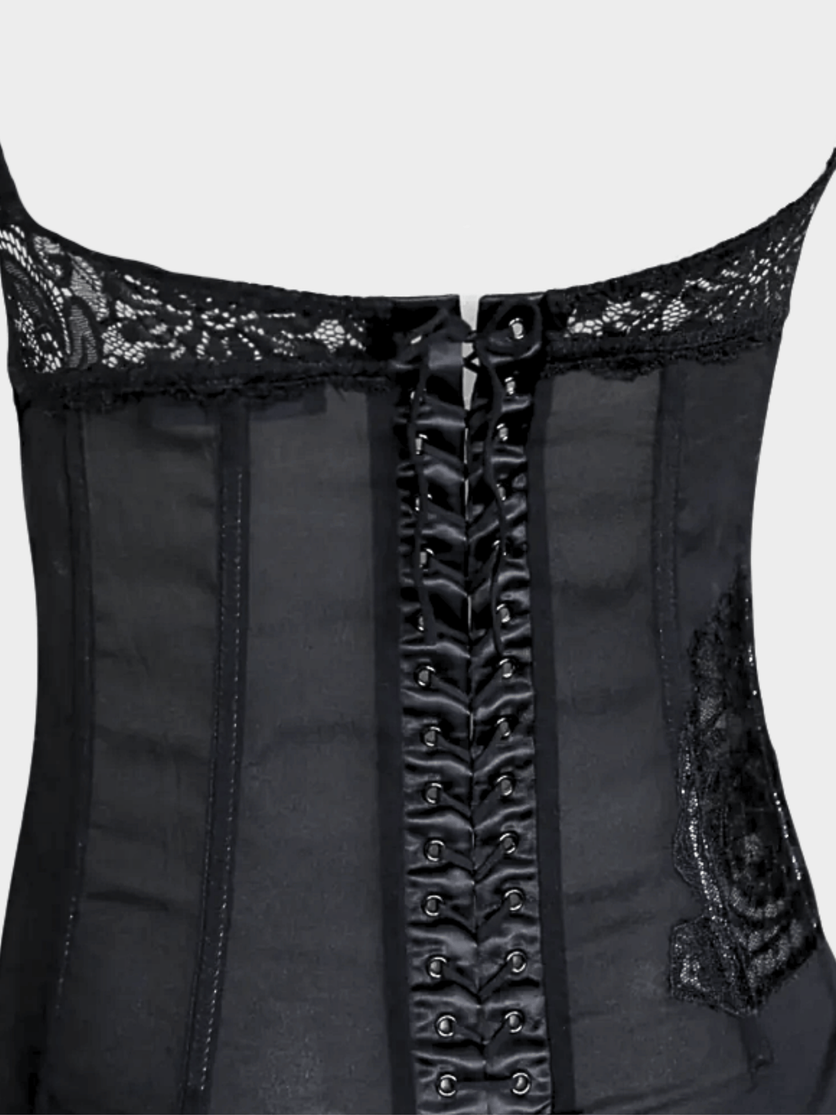 Dolce and Gabbana SS 2002 Runway Black Sheer Floral Dress