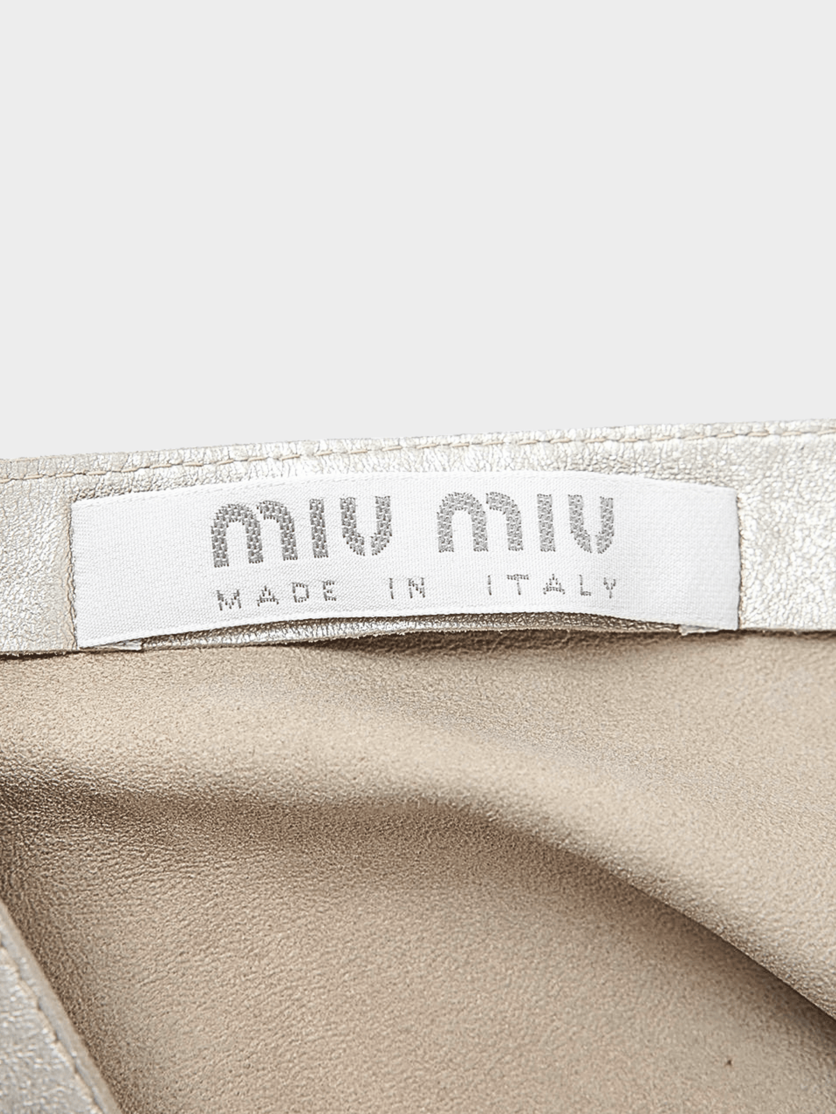 Miu Miu SS 2000 Metallic Silver Leather Halter Top