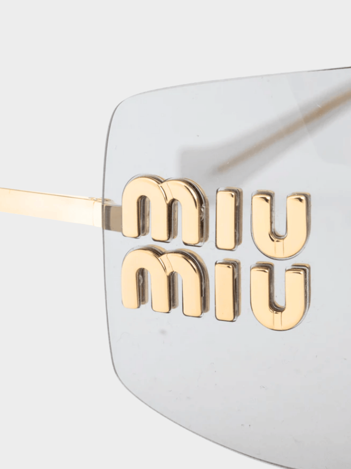 Miu Miu 2020s Aube Light Grey & Gold-Tone Sunglasses