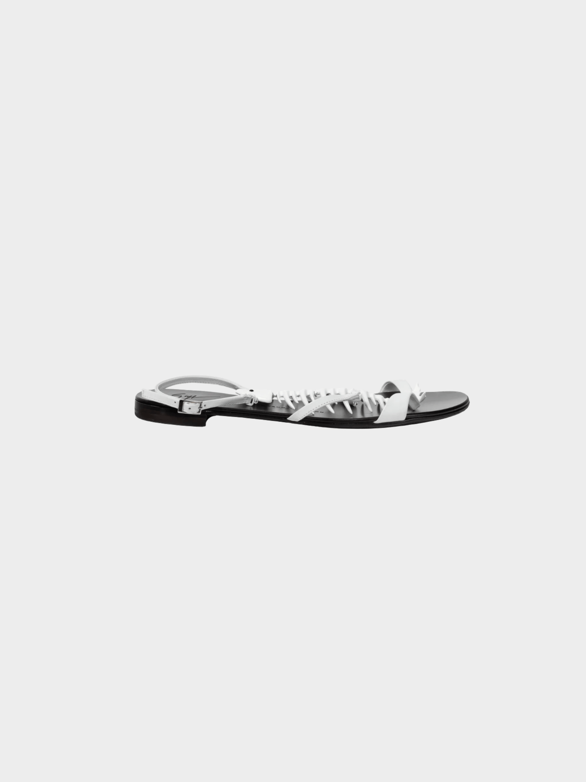 Giuseppe Zanotti 2016 White Fishbone Flat Sandals