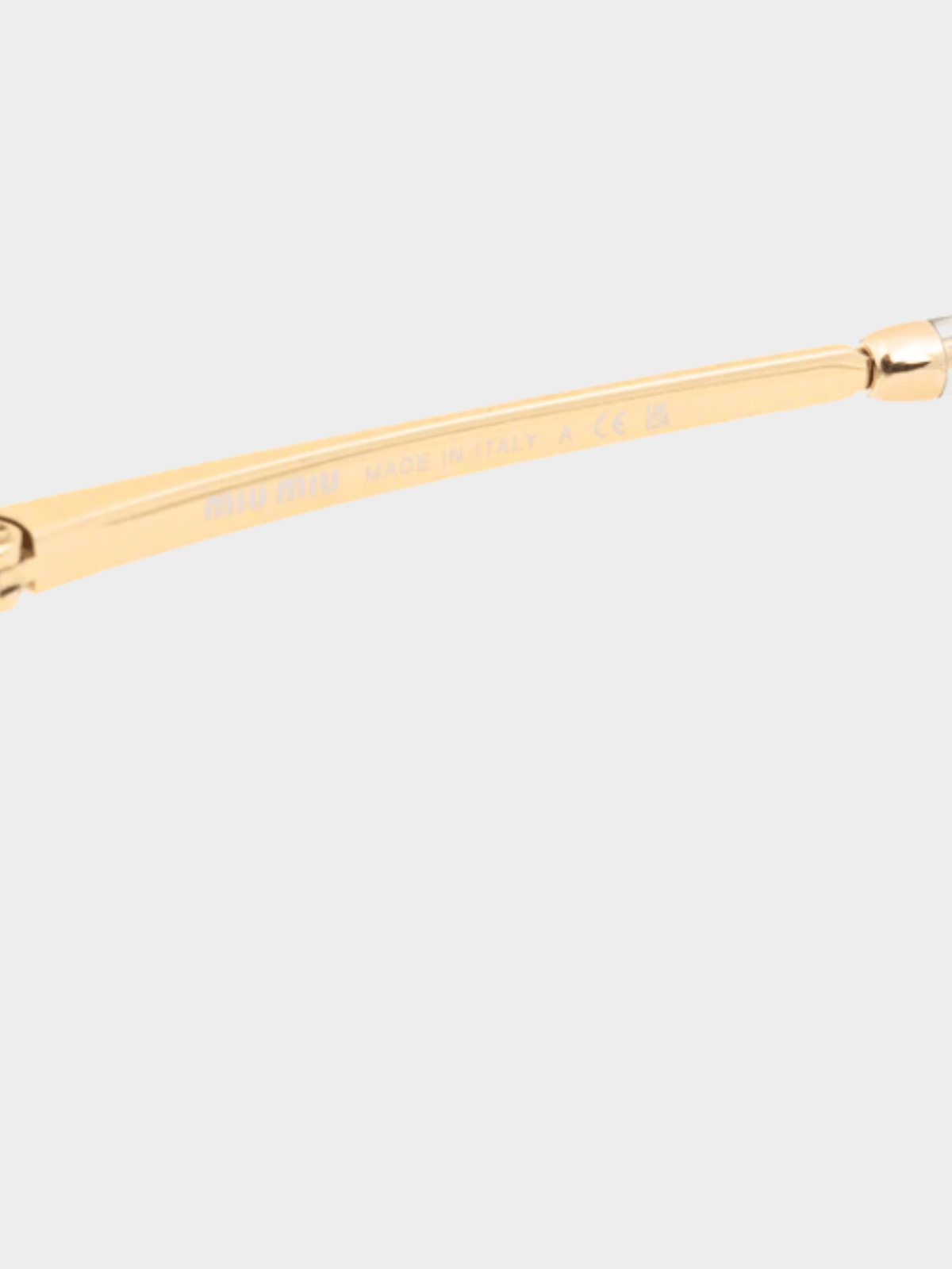Miu Miu 2020s Aube Light Grey & Gold-Tone Sunglasses