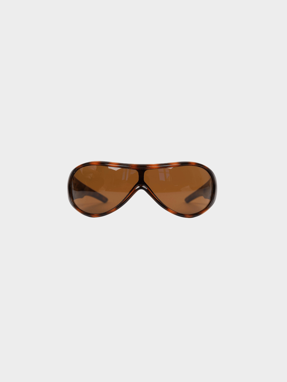 Miu Miu 2000s Brown Tortoiseshell Visor Sunglasses