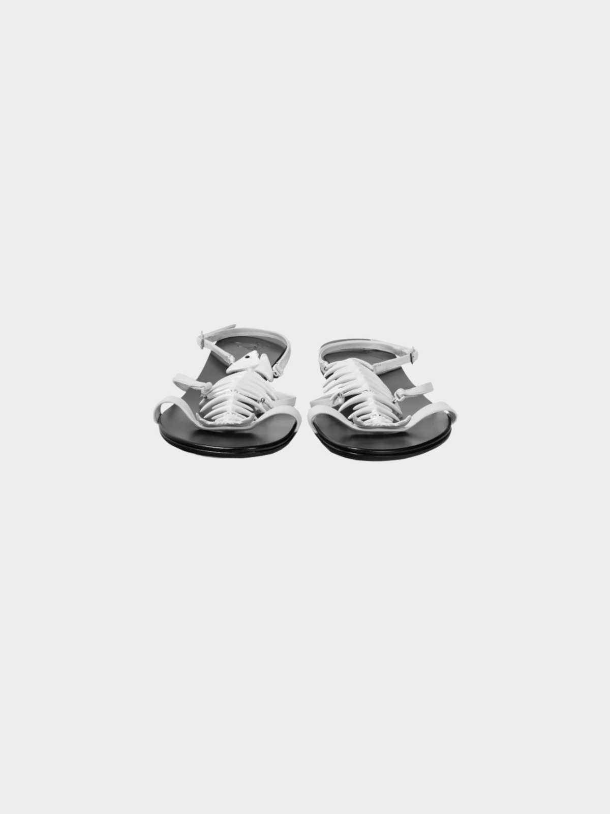 Giuseppe Zanotti 2016 White Fishbone Flat Sandals