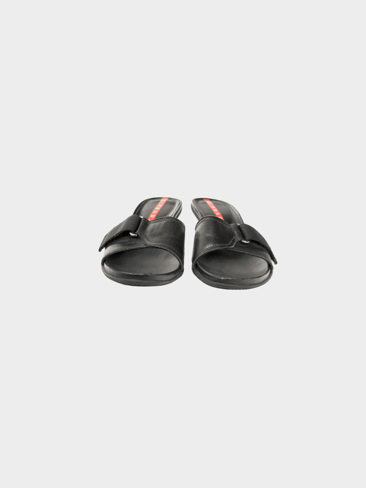 Prada 2000s Sport Black Leather Mule Sandals