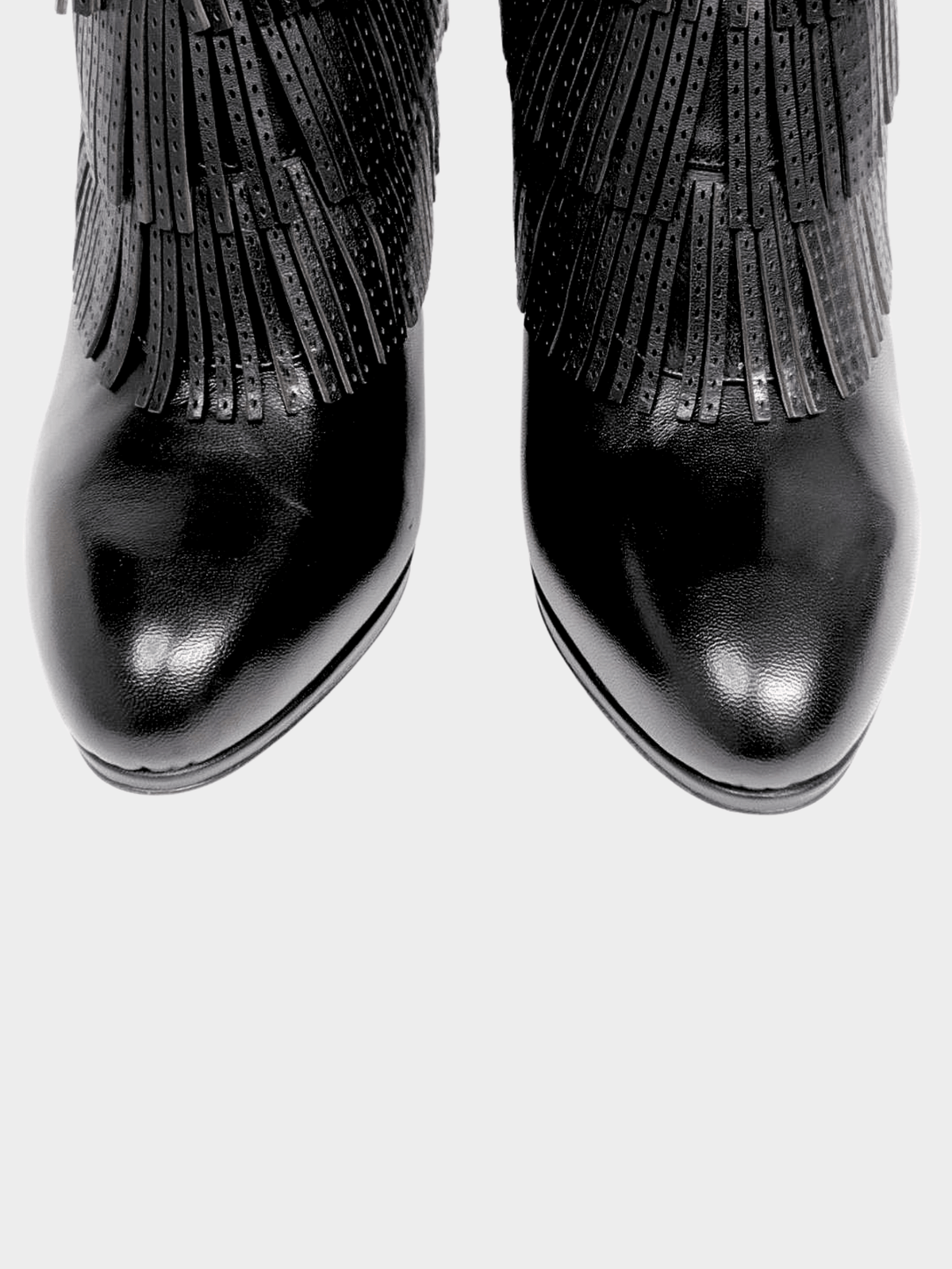 Sergio Rossi FW 2010 Black Leather Fringe Boots