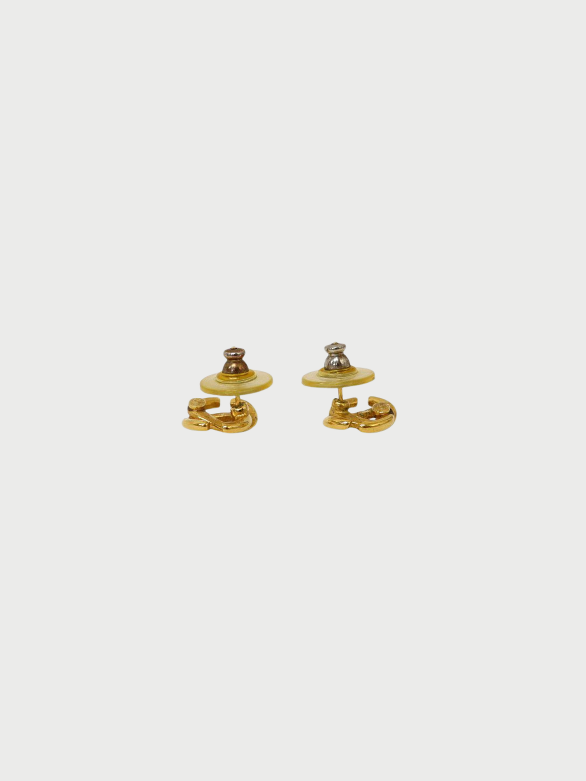 Chanel 1990s Gold Plated Metal COCO Earrings